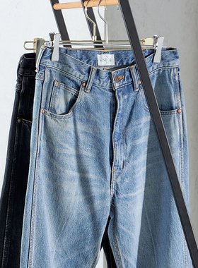 SHIPS 女士高腰修身窄版蓝色牛仔裤 313150745