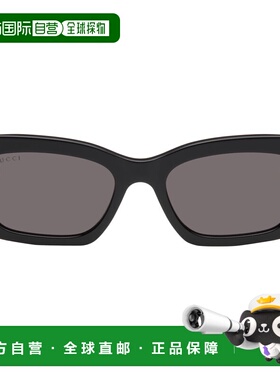 1h可退 香港直邮潮奢 Gucci 古驰 女士 黑色 Cat-Eye Frame 太阳