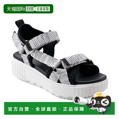 自营Earth Alana Sandals Women's White Black Adjustable Strap