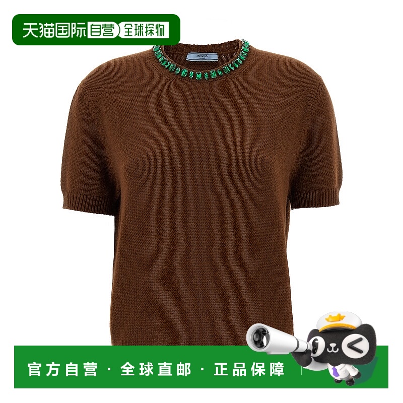 香港直邮PRADA 女士针织衫 P24V2BSOOO18M6F0005 SS2026 棕色