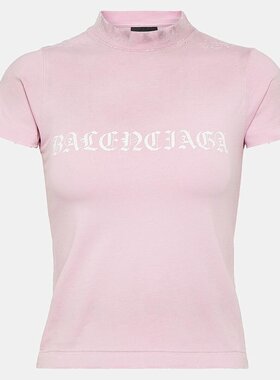 潮奢 Balenciaga 巴黎世家 女士 短款棉质针织T恤 000895