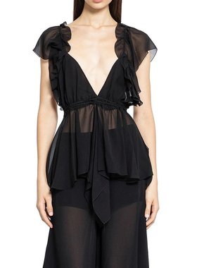 CHLOÉ 女士衬衫 CH24AHT41003001 AW2024 黑色 露肩上衣