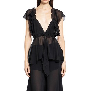 黑色 CHLOÉ AW2024 女士衬衫 露肩上衣 CH24AHT41003001