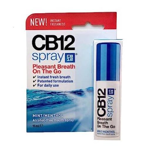 欧洲直邮Cb12薄荷口腔清新喷雾剂15ml去除口臭口气重抑菌持久型