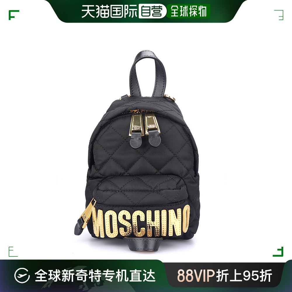 香港直邮Moschino莫斯奇诺女士双肩包黑色背包2B760982012555