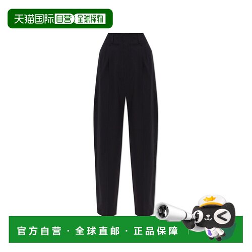 香港直邮LEMAIRE 女士正装裤 PA1266LF1537BK990 CO 黑色 Soft ta