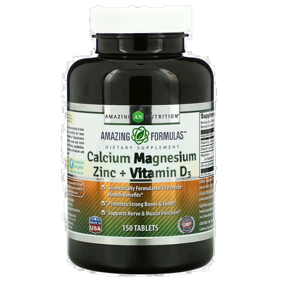 香港直发Amazing Nutrition钙镁锌+维生素D3科学150片补充剂片剂