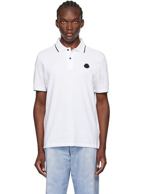 潮奢 Moncler 盟可睐 男士 白色贴饰 Polo 衫 J20918A00012899UR