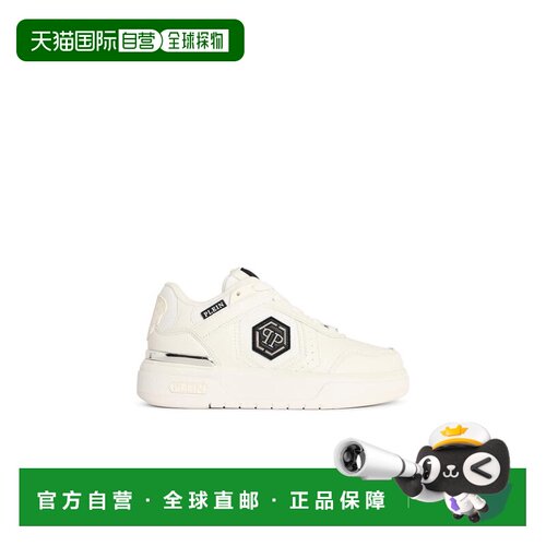 自营philipp plein'Sk8r' 白色面料混纺运动鞋-neutrals 美国奥莱