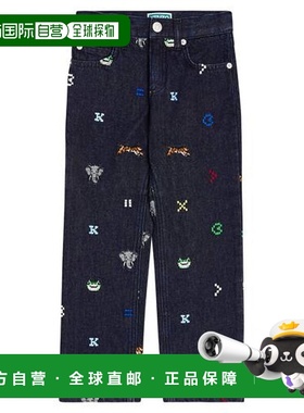 1h可退 香港直邮潮奢 kenzo 高田贤三 男童 刺绣牛仔裤童装 00377