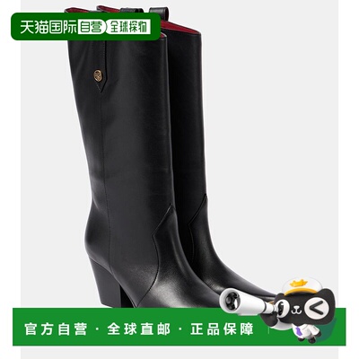 1h可退 香港直邮潮奢 Etro 艾特罗 女士 皮质牛仔靴子 black黑色