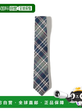 1h可退 日本直邮BROCKLEHURST 男装 全棉马德拉斯格纹领带 轻快V