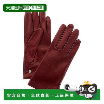 自营Bruno Magli Logo Cuff Cashmere-Lined Leather Gloves - re