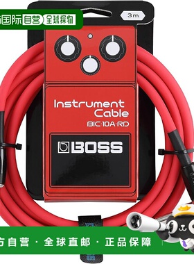 【日本直邮】BOSS BIC-10A-RD 吉他线 红色 3m L型-直型