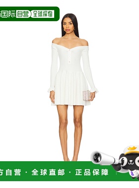香港直邮Self-Portrait 女士 白色罗纹针织迷你连衣裙 SS25015SW