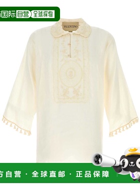 香港直邮VALENTINO 男士T恤 VAAR41B0YA03 AW2025 白色 翻领Polo
