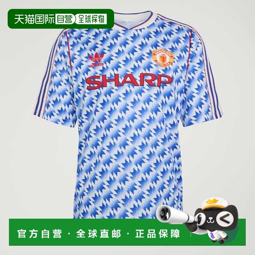 日本直邮Adidas/阿迪达斯复古休闲文化V领短袖足球衣男款 JM5495