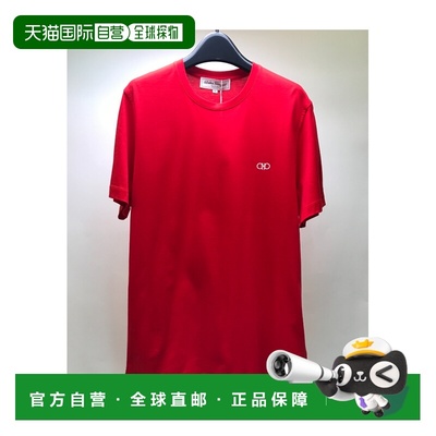 1h可退 香港直邮FERRAGAMO/菲拉格慕 25FW 徽标圆领T恤 Men