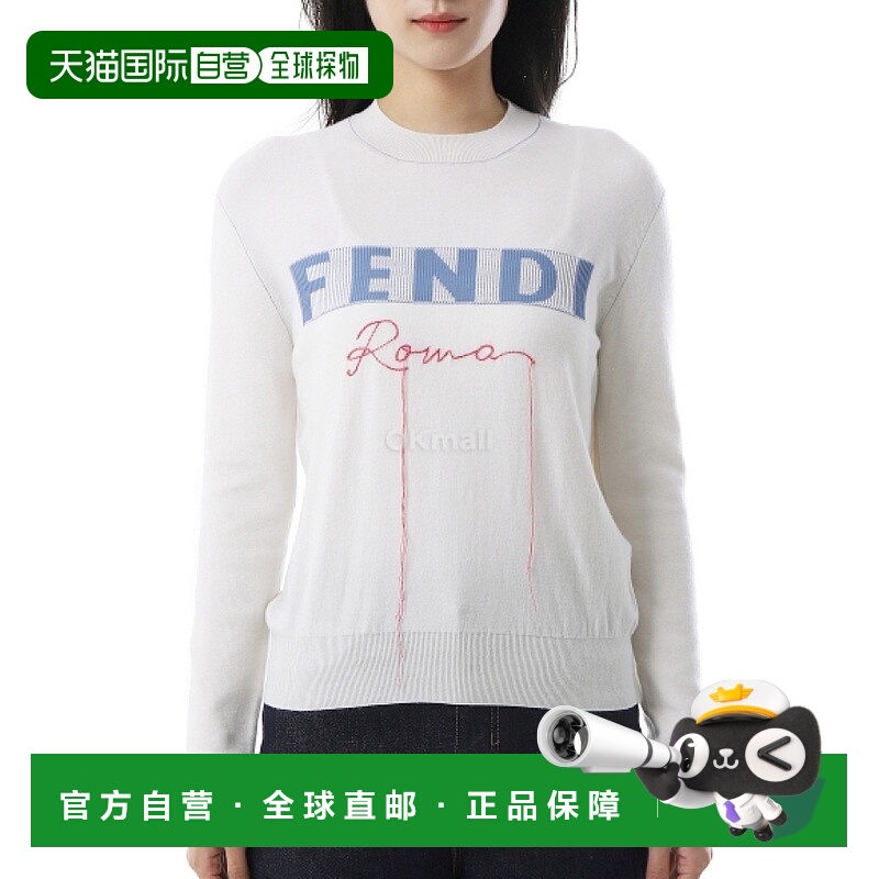 韩国直邮FENDI 罗马羊绒针织衫 女士圆领套头衫 (FZXA19 ANZC F0Z