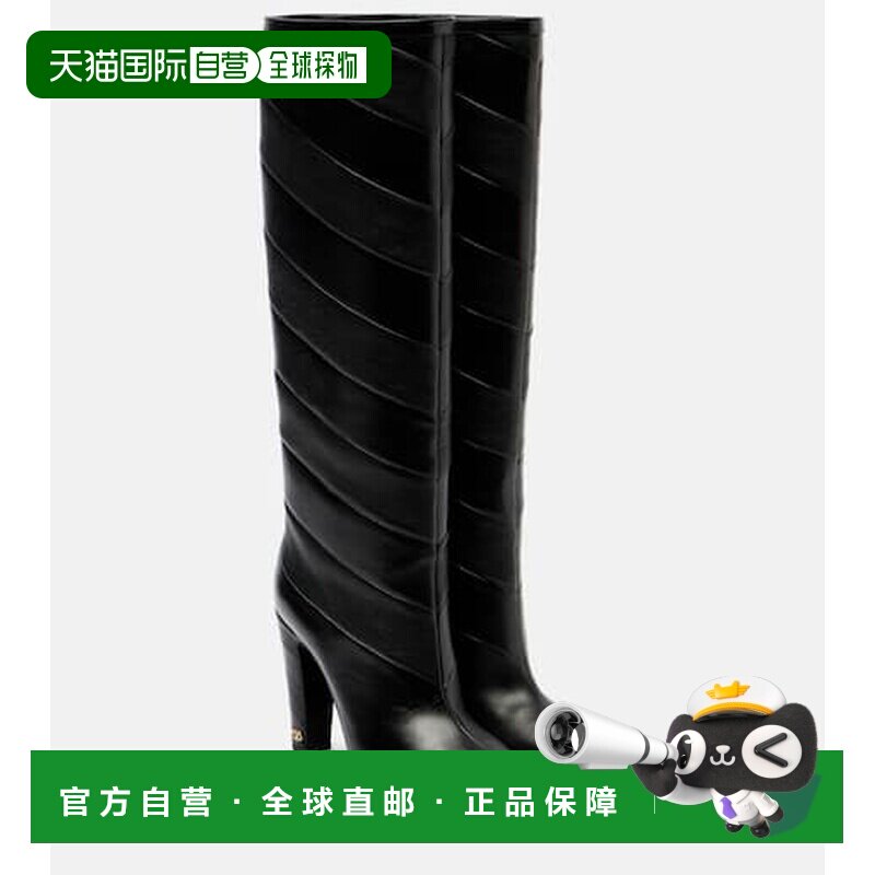 1h可退 香港直邮valentino 华伦天奴 女士 Rayons 100 皮质及膝靴 - 实物图