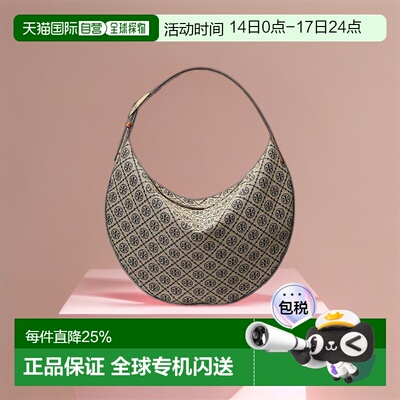 TORY BURCH 汤丽柏琦 T Monogram 徽标印花可调节肩带 织物 新月