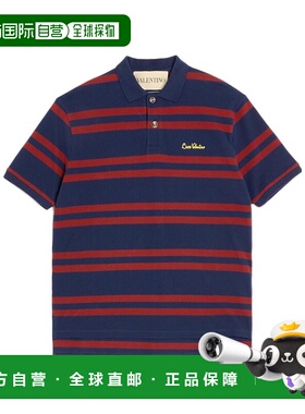 香港直邮VALENTINO 男士T恤 VMH04CAYNCQ1 AW2025 蓝色 短袖Polo