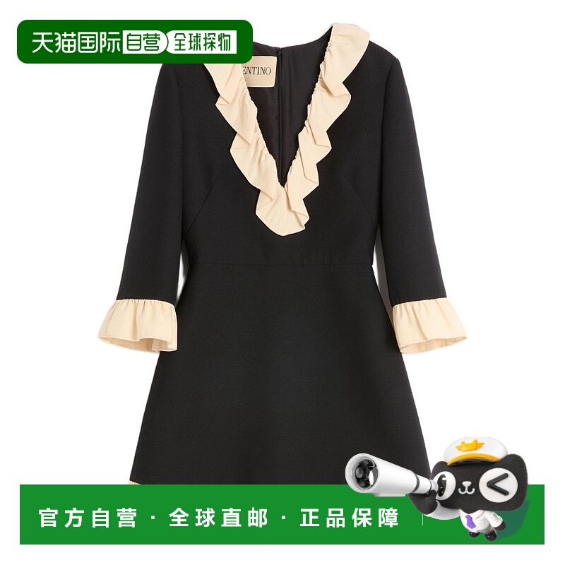 1h可退 香港直邮VALENTINO 女士连衣裙 BVADY01CFTB1 CO 黑色 Woo