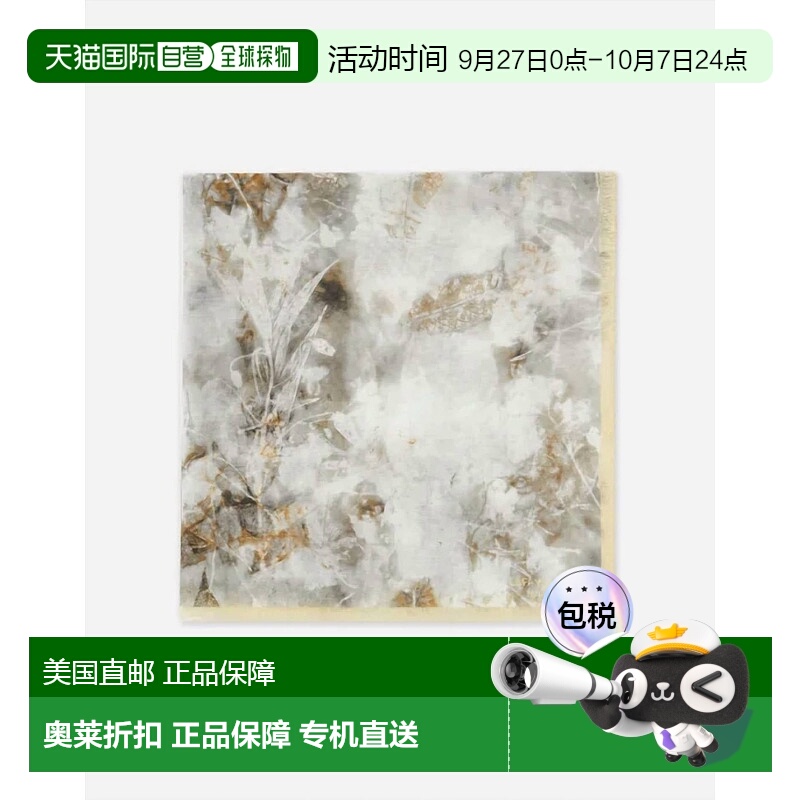 自营 lafayette 148Eco Leaves Print Cotton-Silk Scarf In Mult