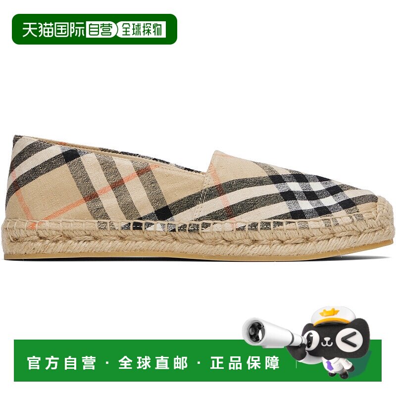 1h可退 香港直邮潮奢 Burberry 巴宝莉 女士 驼色 Check Mews 草