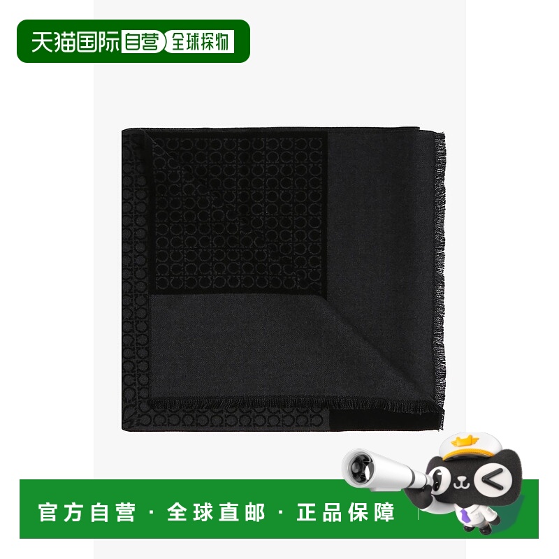 香港直邮FERRAGAMO/菲拉格慕男士围巾527047SRLOGOWO671685NEROGR