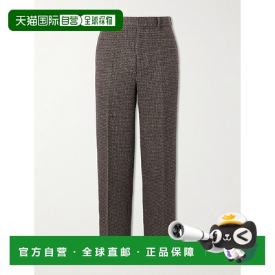 香港直邮AURALEE 男士 直筒羊毛羊驼毛真丝混纺花呢裤子 A25AP04L
