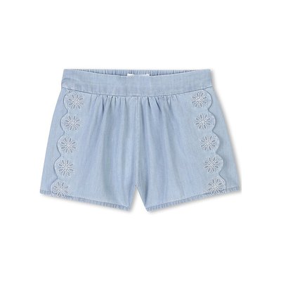 CHLOÉ 男童短裤 C20539Z27 SS2025 蓝色 Chambray 刺绣短裤