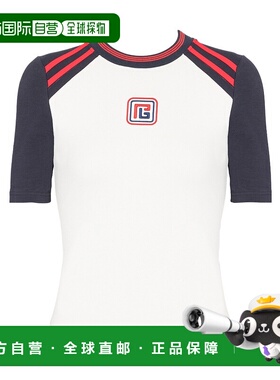 香港直邮BALMAIN 女士衬衫 BF2EF050BC43GOU SS2024 白色 徽标短T