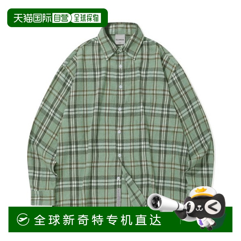 韩国直邮FILLUMINATE 公用男衬衫Overfit Forest Check Shirt-Gre