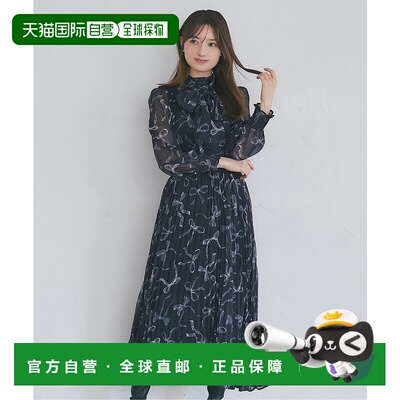 1h可退 日本直邮tocco closet 女装 2WAY蝴蝶结系带 皱褶收腰连衣