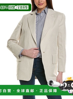 自营 Max Mara Mosa 亚麻混纺夹克 - 白色 美国奥莱直发外套