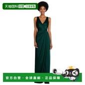 常青 自营after six仿裹身缎面长连衣裙搭配垂褶郁金香裙 美