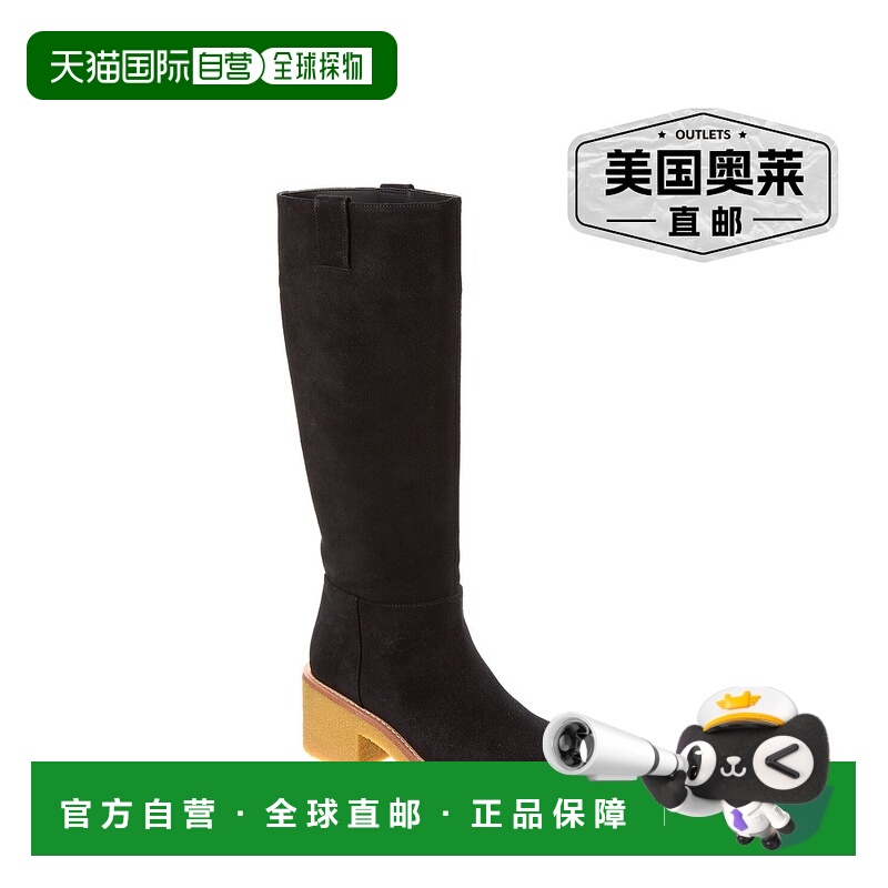自营Stuart Weitzman Montana Slouch 麂皮靴 - 黑色 美国奥莱直