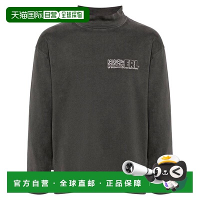 香港直邮ERL 男士T恤 ERL08T010BLACK SS2024 高领灰色长袖