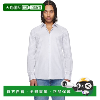 香港直邮潮奢 boss 雨果 男士 白色 Modern-Fit Striped Cotton
