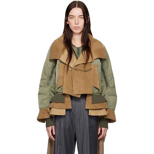 美国直邮Undercover女士外套直筒型立领飞行员夹克休闲女装 上衣