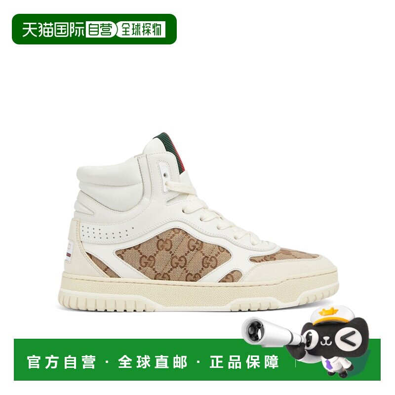 1h可退 香港直邮Gucci Re-Web系列高帮板鞋 816732AADHW古驰厚底图片