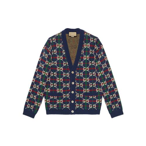Gucci GG格纹针织羊毛开衫 716334XKCOZ