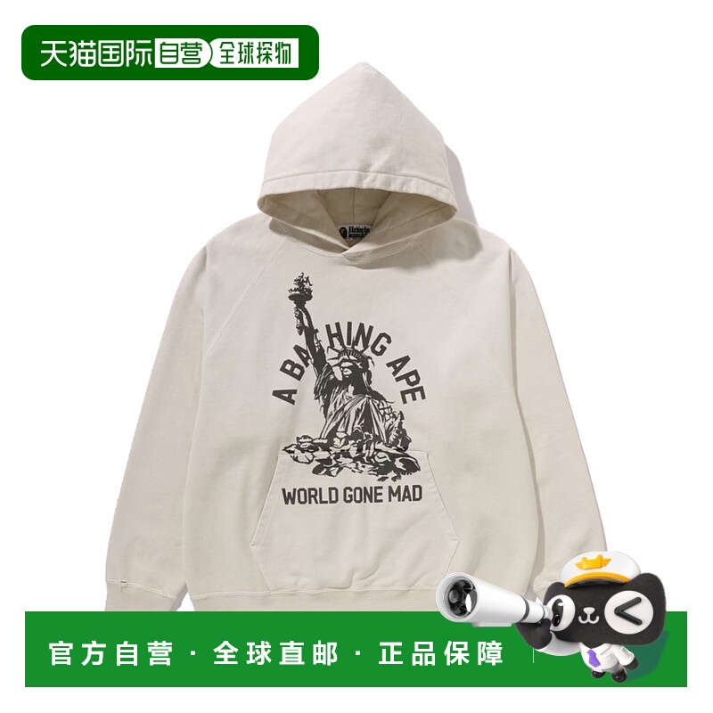 1h可退 日本直邮A BATHING APE 男女同款 宽松版型 连帽衫 磨损水