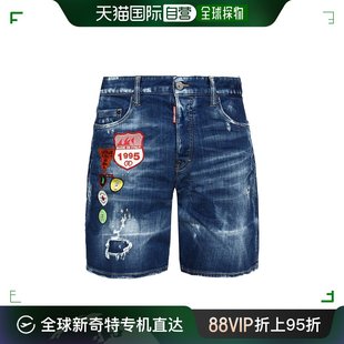 S74MU0481 香港直邮DSQUARED2 蓝色棉质牛仔短裤 S30342 男士 470