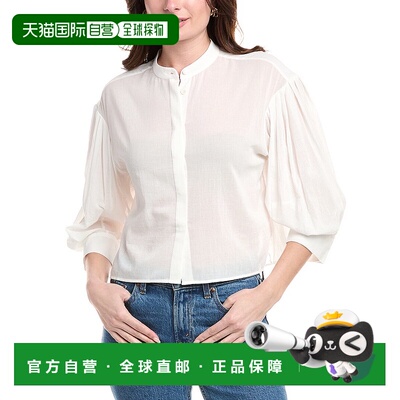 自营frame denimFRAME牛仔现代蓬松袖上衣-白色 美国奥莱直发