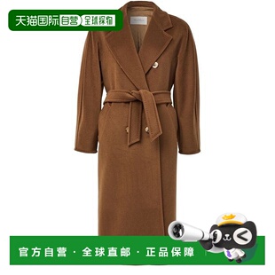 自营欧洲直邮MAXMARA麦丝玛拉 Madame女士黄褐色羊毛戗驳领双排扣