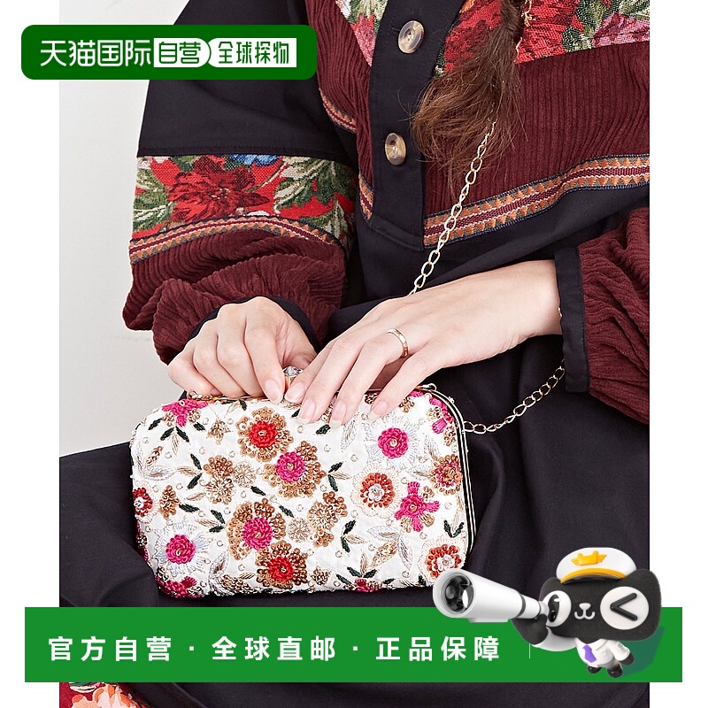 1h可退 日本直邮CAYHANE 女士花卉刺绣晚宴手拿包 ISZP4804