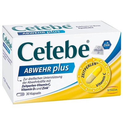 欧洲直邮德国药房Cetebe维生素C+维D3+锌缓释分解胶囊30粒 提免疫