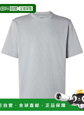 香港直邮FENDI 男士T恤 FAF755AR5GF0HH3 SS2026 灰色 FF提花T恤